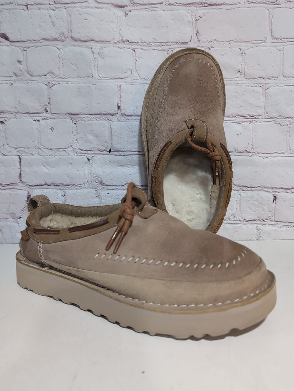 UGG Tasman Crafted Regenerate Slipper Sand Suede Unisex Men 7 Women 8 1152747